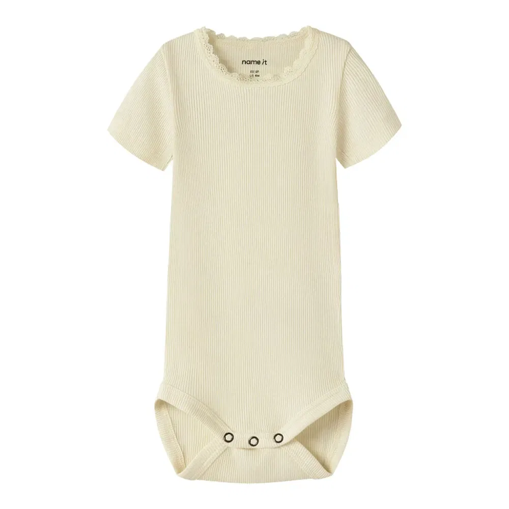 Детское боди для девочек с коротким рукавом Kab Name it, Beige