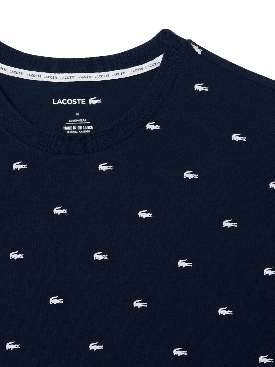 Футболка LACOSTE темно-синего цвета — фото 3