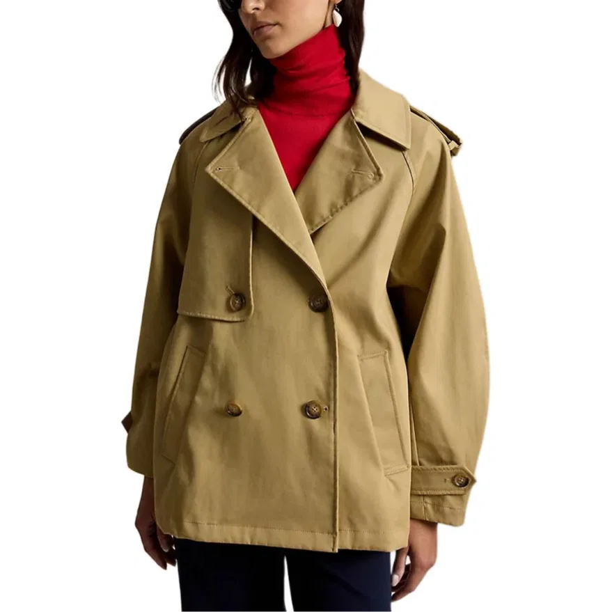 Женское пальто-тренч свободного кроя Polo Ralph Lauren, Khaki — фото 3