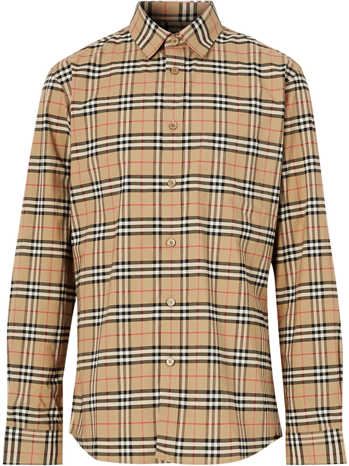 Рубашка с мелкой клеткой Burberry, нейтральные