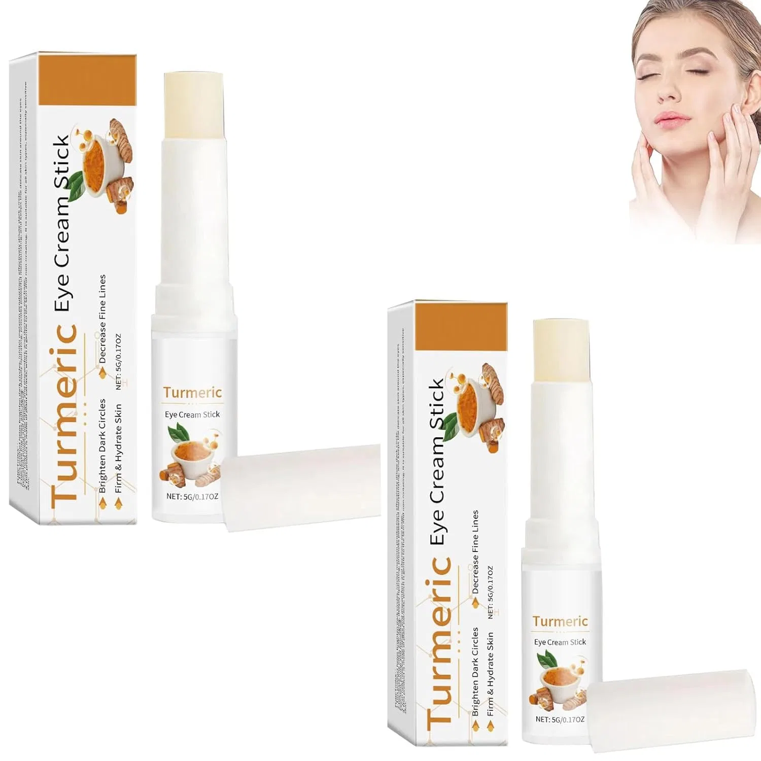 Набор 2 шт Eye Cream Stick с куркумой, 30 г Generisch