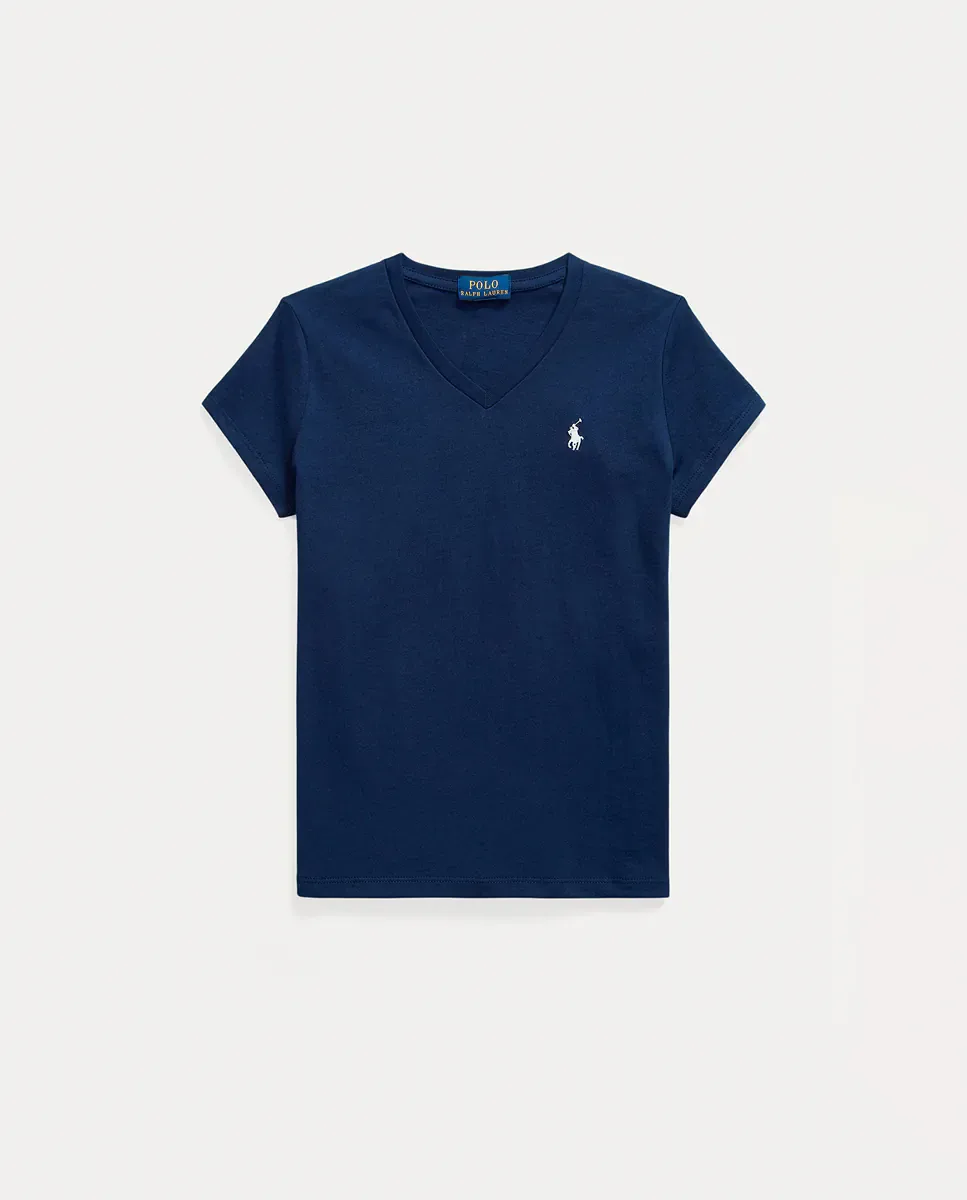Детская футболка из хлопкового трикотажа Polo Ralph Lauren, темно-синий