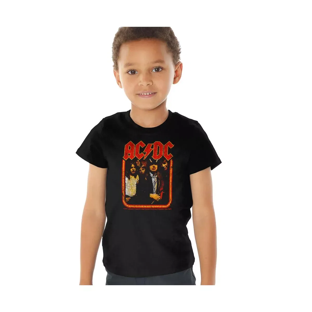 Детская футболка с принтом ACDC Group Distressed AC/DC, Black