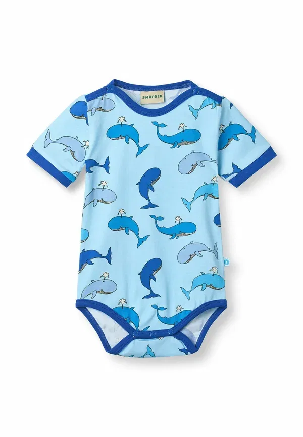 Футболка с животными Kortærmet med hvaler Smafolk tide blue, синий