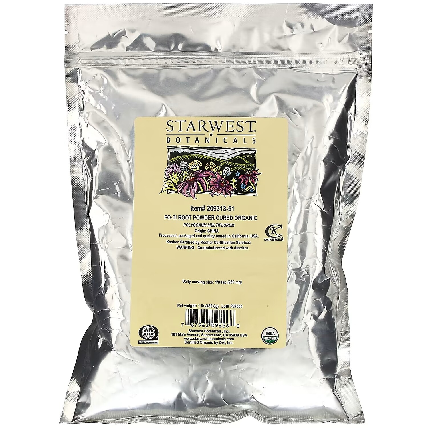 

Органический порошок высушенного корня горца Starwest Botanicals, 453,6 г