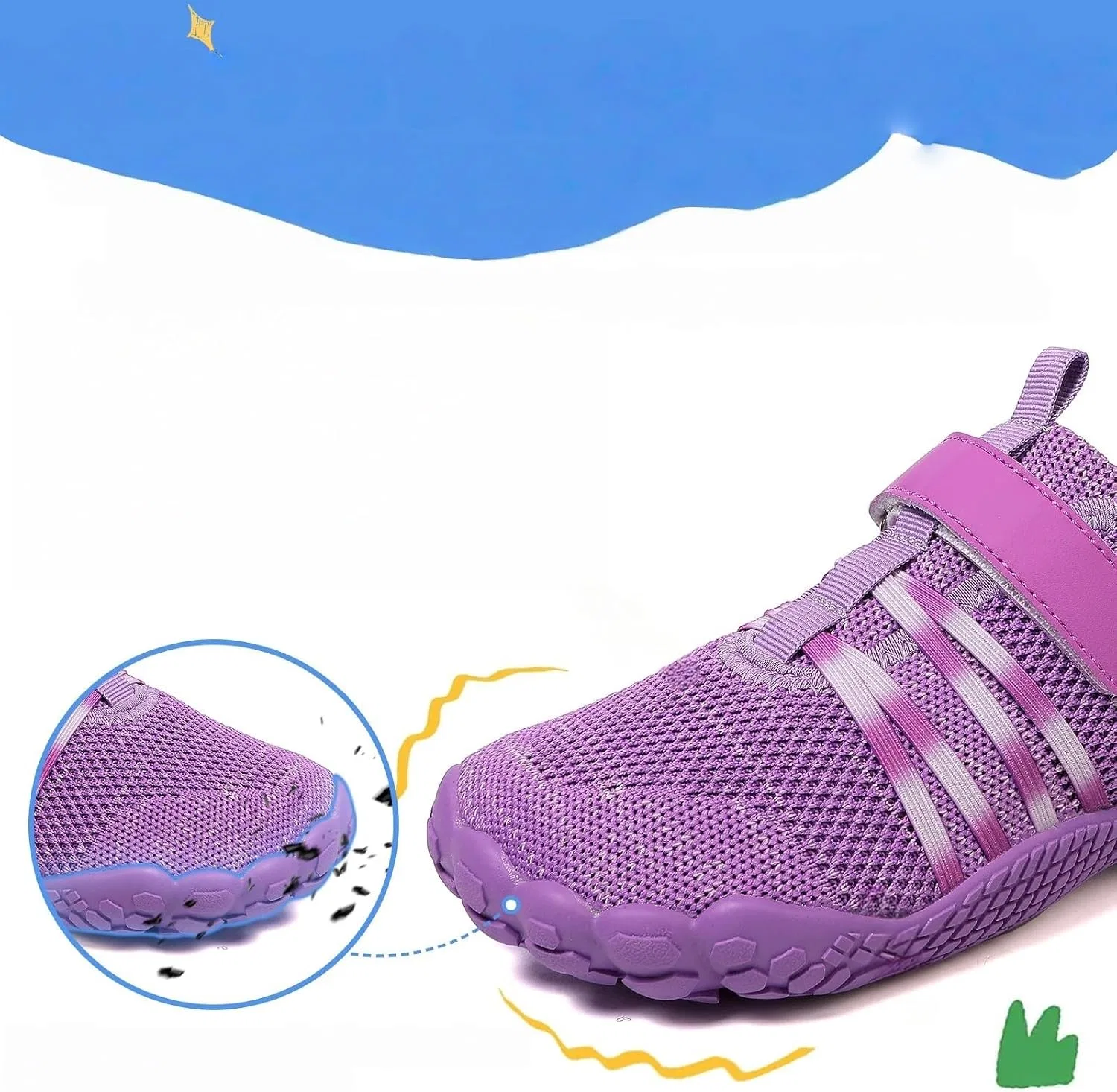 Детские кроссовки для мальчиков с сеткой и твердой подошвой, Purple — фото 3