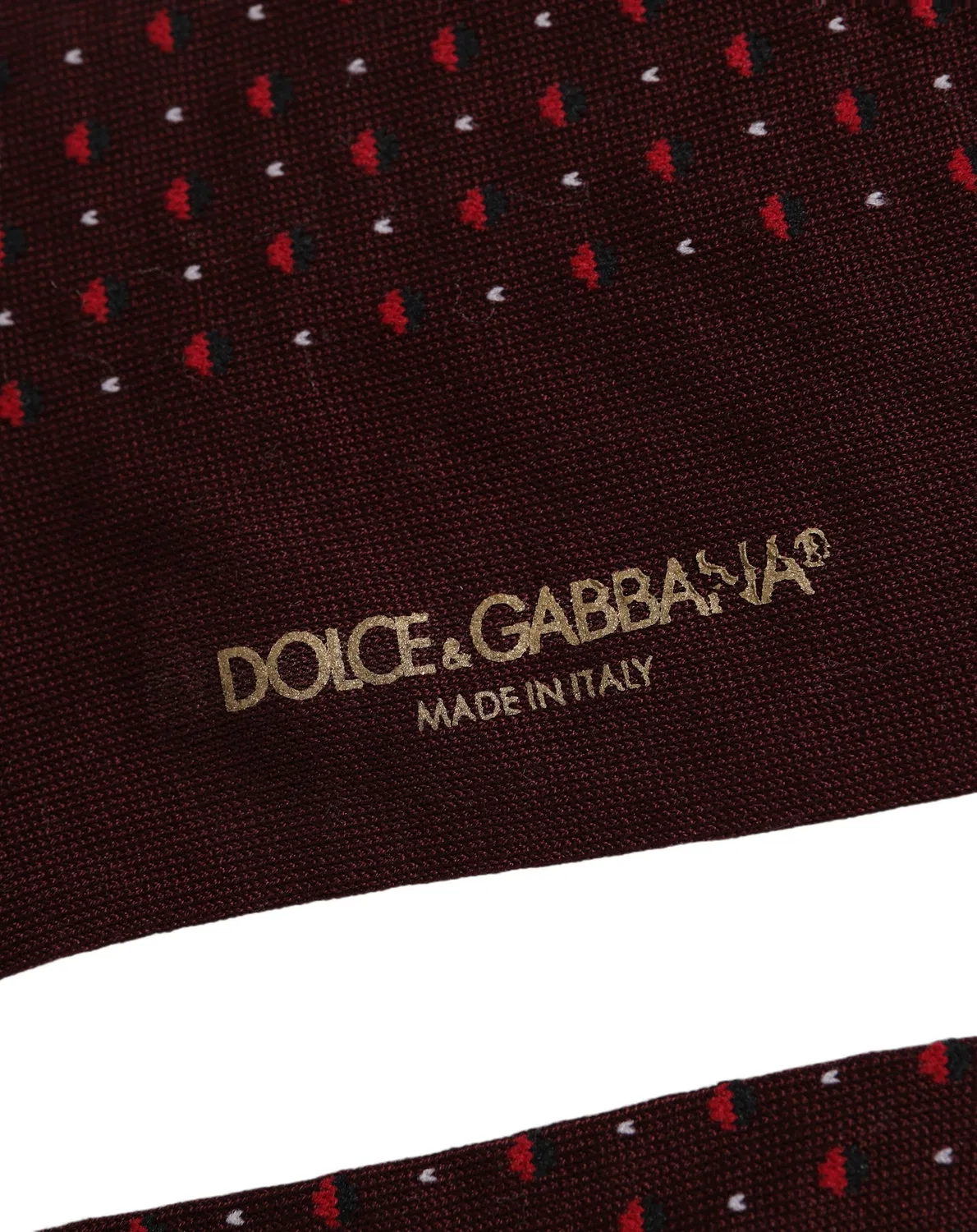 Мужские носки с горошком выше колена Dolce & Gabbana, Burgundy — фото 4
