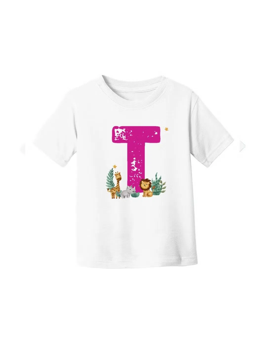 Футболка с принтом алфавита с дизайном животного Printshop4Me, цвет — фото 3