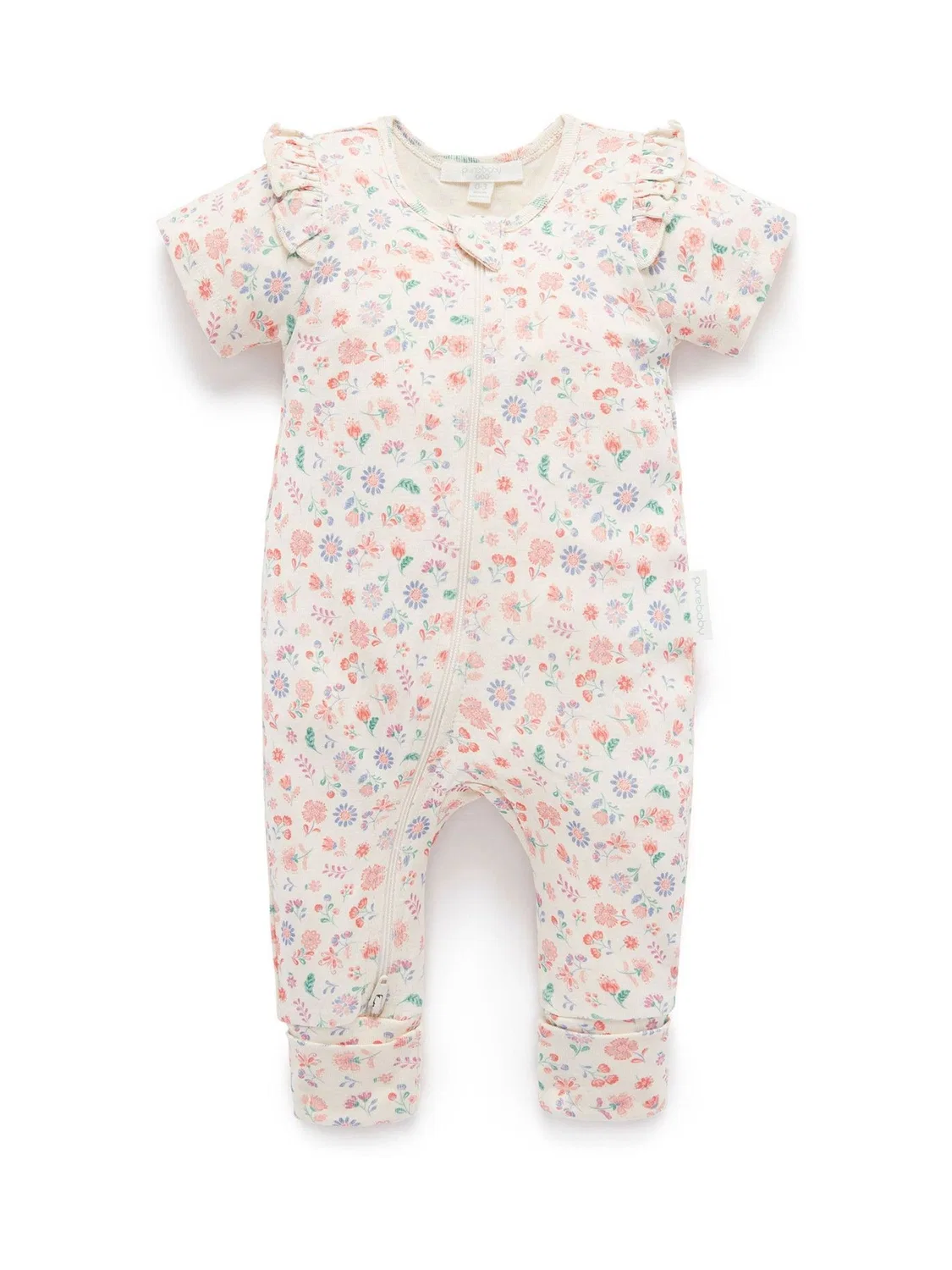 Комбинезон-слип с принтом Purebaby, розовый — фото 2
