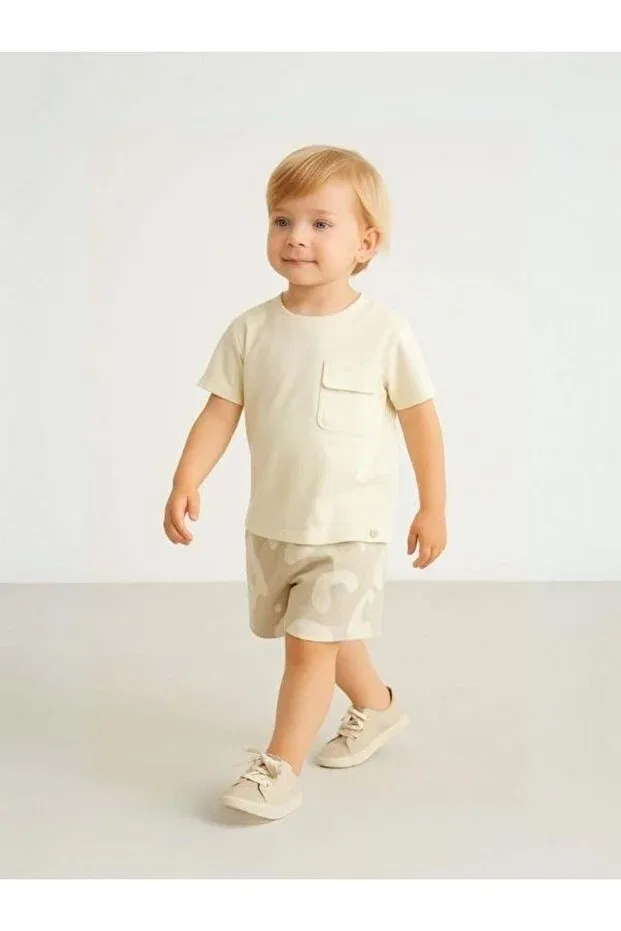 Детские шорты для мальчиков с камуфляжным принтом Zekids, Beige