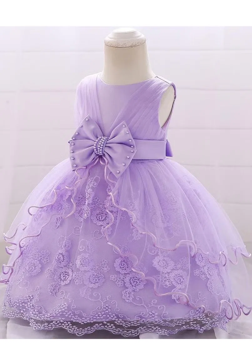 Платье для новорожденной с пышной юбкой Best Gift Fashion, фиолетовый — фото 2
