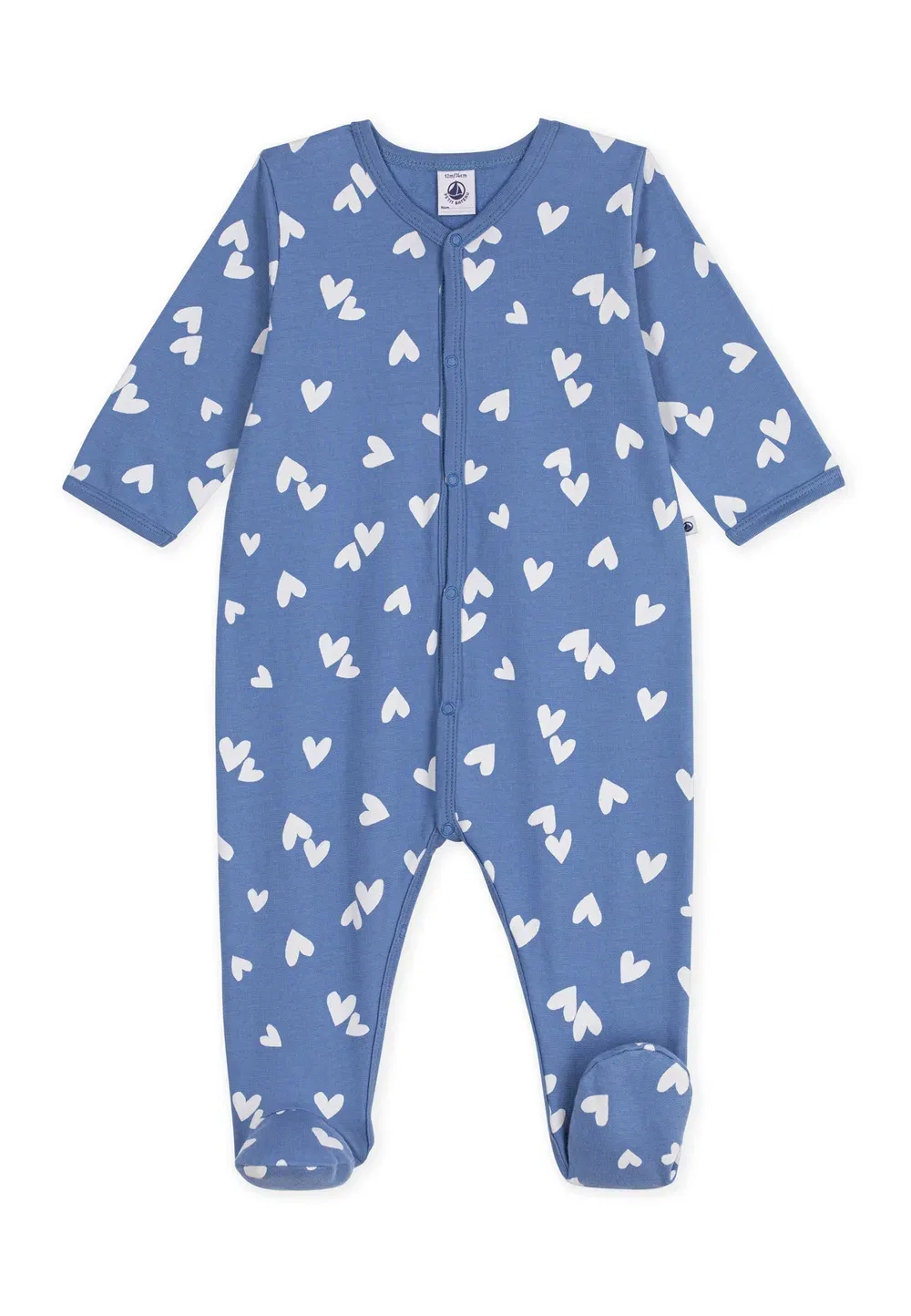 Детская флисовая пижама с принтом в виде сердечек, унисекс - пижама Petit Bateau, Riviera Marshmallow — фото 3