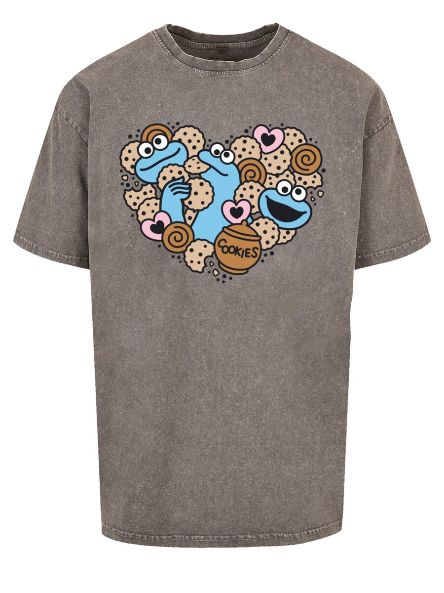 

Классическая футболка F4NT4STIC Shirt Sesamstraße Cookies from the heart coloured, серый