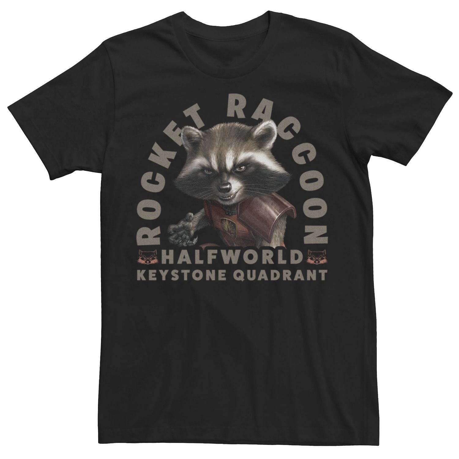 

Мужская футболка Marvel Rocket Raccoon Halfworld Keystone Quadrant Licensed Character