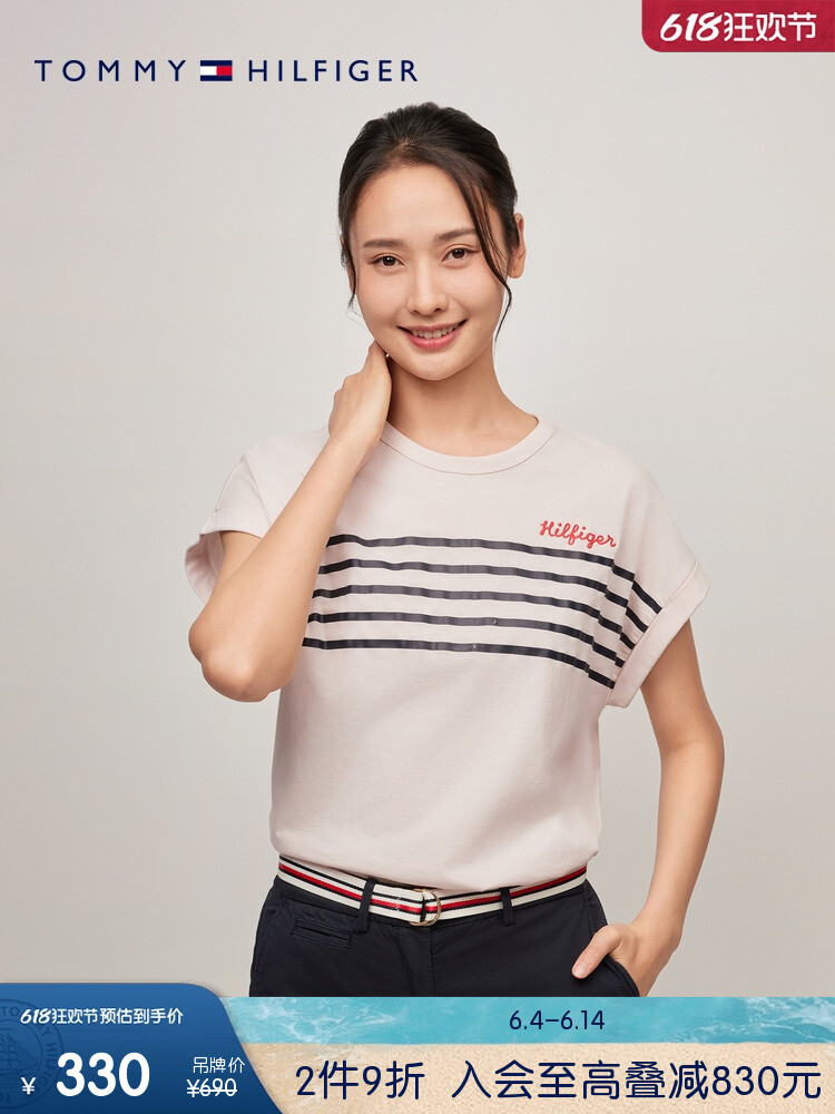 

Футболка женская Tommy Hilfiger повседневная, темно-синий