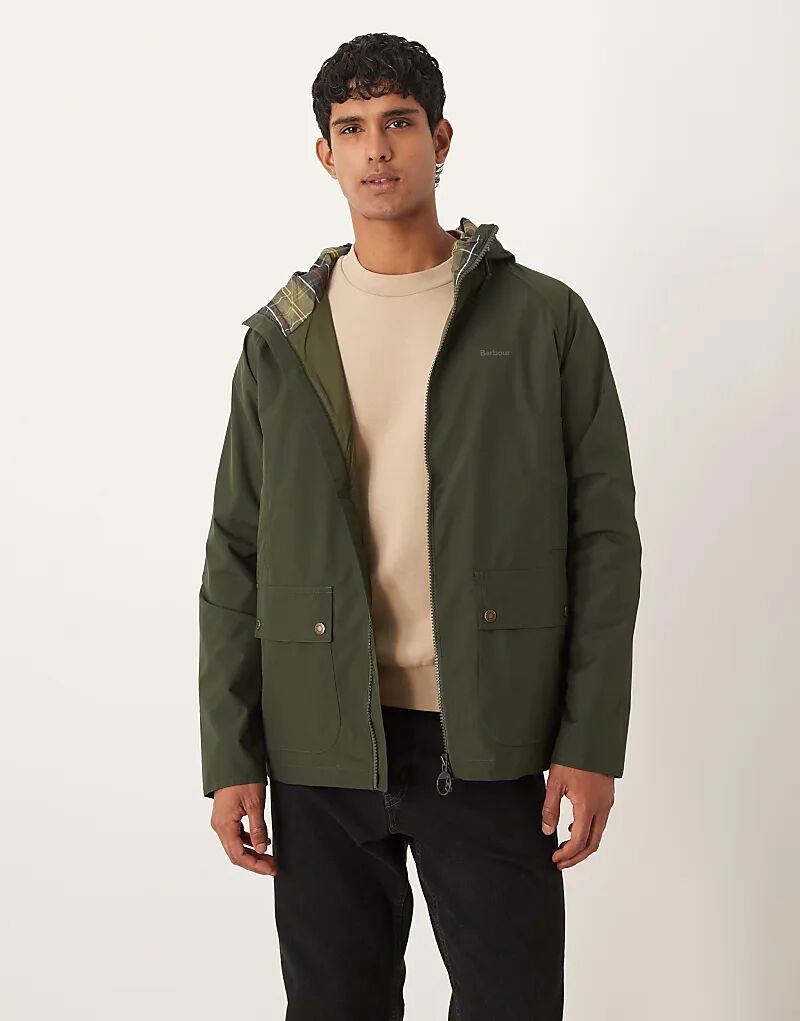 

Водонепроницаемая куртка Barbour Domus с капюшоном в цвете шалфей/классика