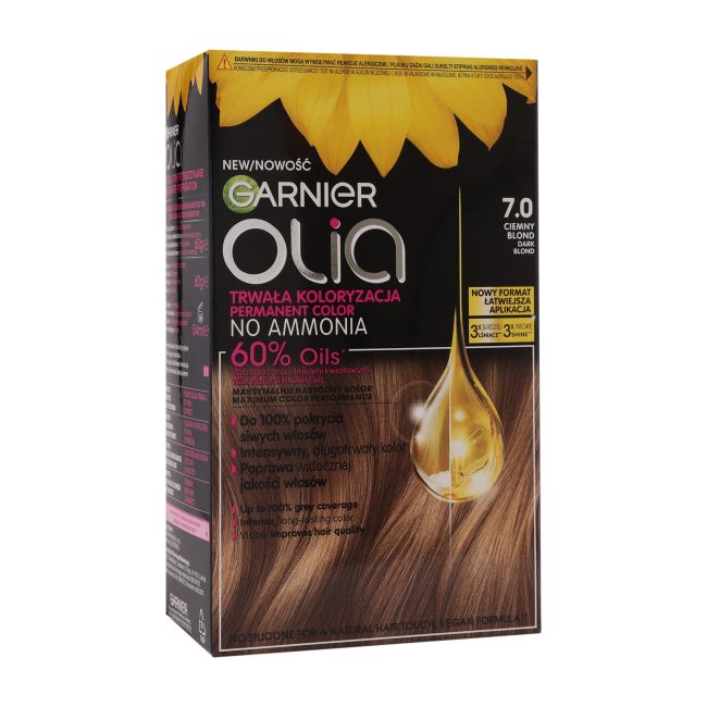

Olia перманентная краска для волос без аммиака Garnier, цвет 7.0 dark blond