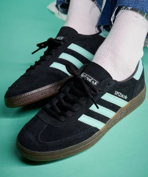 Мужские/женские кроссовки из натуральной кожи HANDBALL SPEZIAL Adidas чёрные