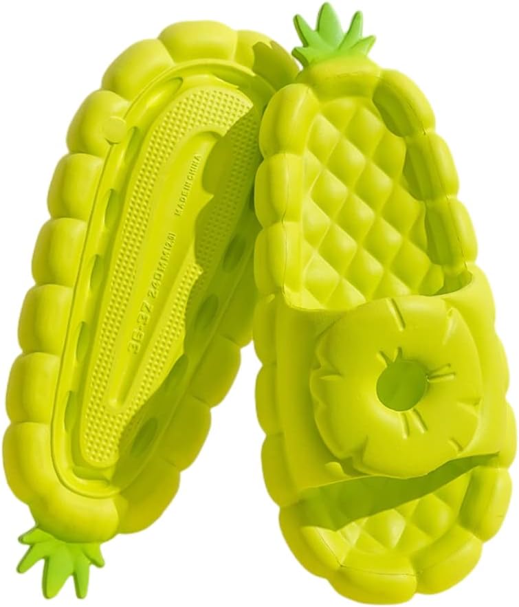 

ELLEES Унисекс взрослые милые тапочки-облака для женщин и мужчин, нескользящие сандалии для ванной и душа, с мягкой толстой подошвой, для дома и улицы, зеленый