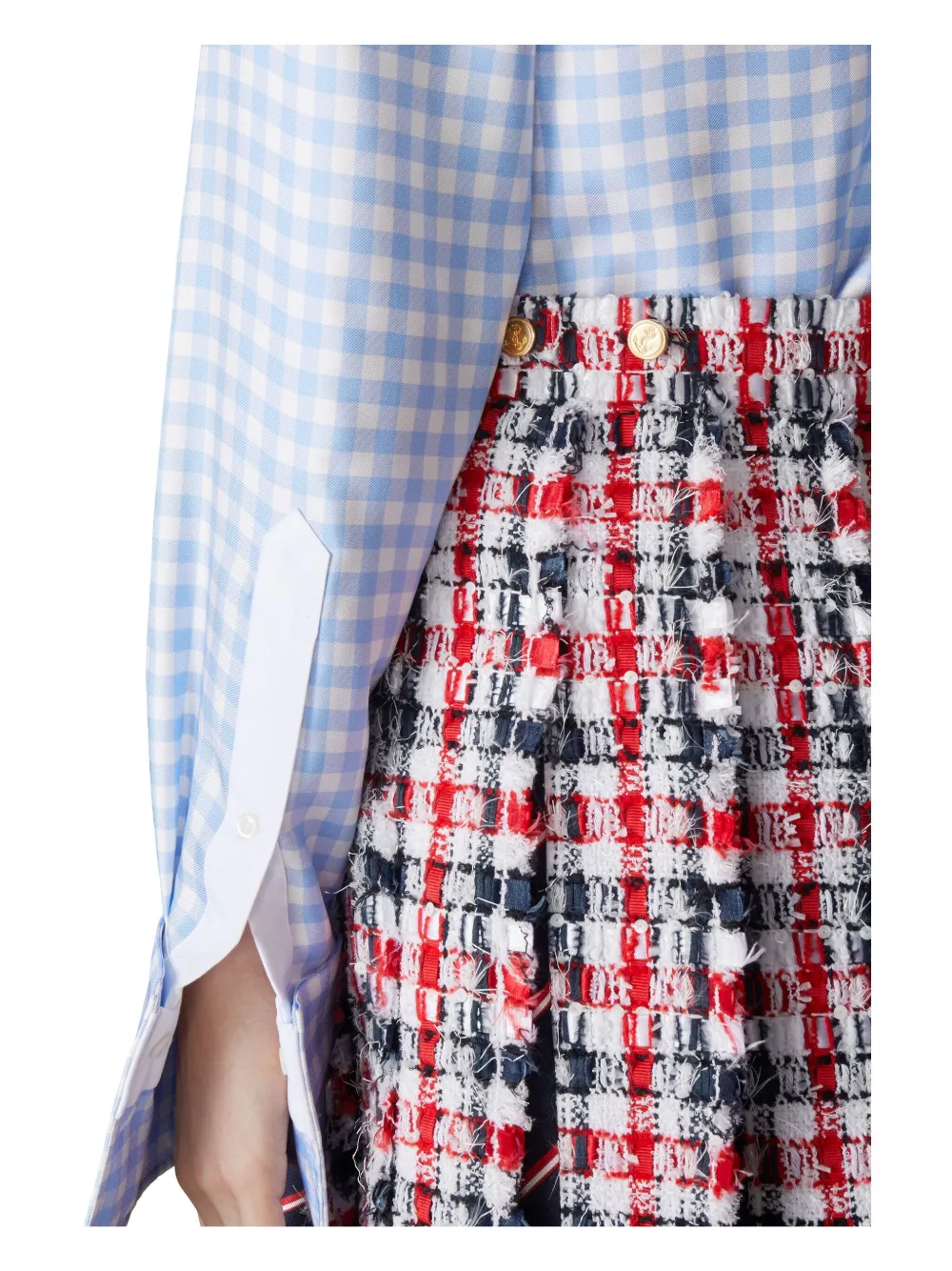 

Плиссированная юбка с бахромой THOM BROWNE, красный