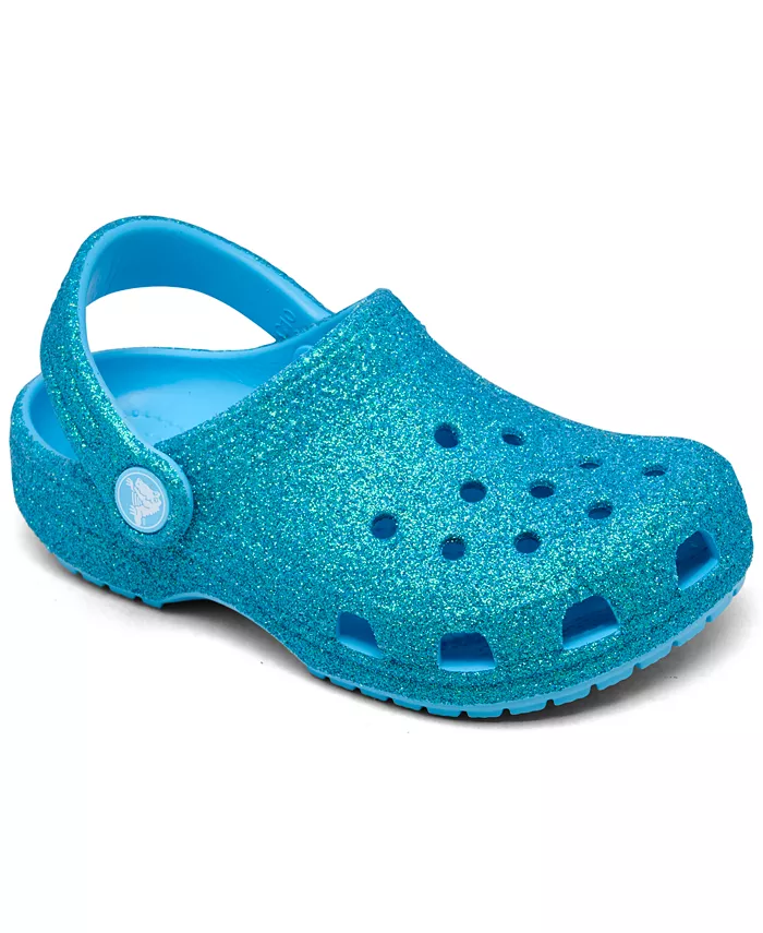 

Детские классические блестящие сабо для девочек от Finish Line Crocs, синий