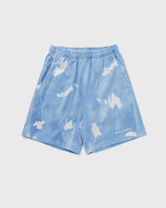 

Шорты Sporty & Rich Serif Logo Embroidered Tie Dye Gym Short, цвет hydrangea/white