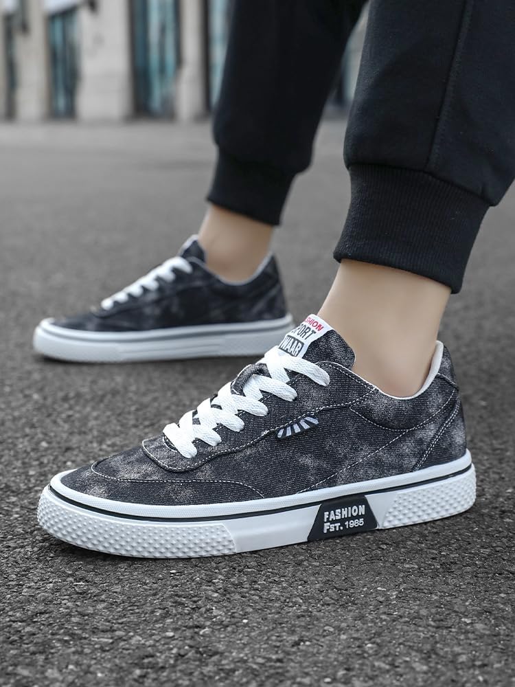 Кроссовки Men's Canvas Casual Shoes - All-Season Comfort with Non-Slip, Durable Soles for Skate-Inspired Style Spkfhd, черный — фото 3