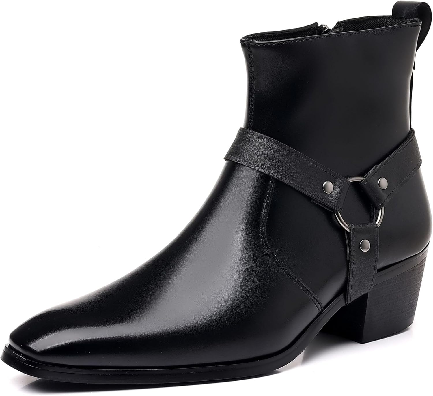 

CWHXLYNV Ковбойские сапоги в стиле вестерн, деревянные сапоги челси на молнии, дизайнерские сапоги чукка для мужчин, стильные и удобные ковбойские сапоги, черный