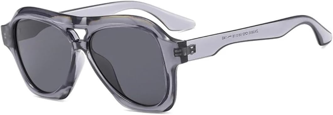 

Модные солнцезащитные очки с двойной перемычкой, женские, в стиле ретро, ​​с прозрачными линзами, защита от УФ-излучения UV400, мужские, в тренде, в стиле панк UATXTAU, Gray Gray