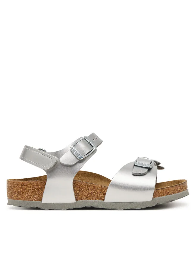 Birkenstock Сандалии Rio As Flowers 1031702 S серебристого цвета