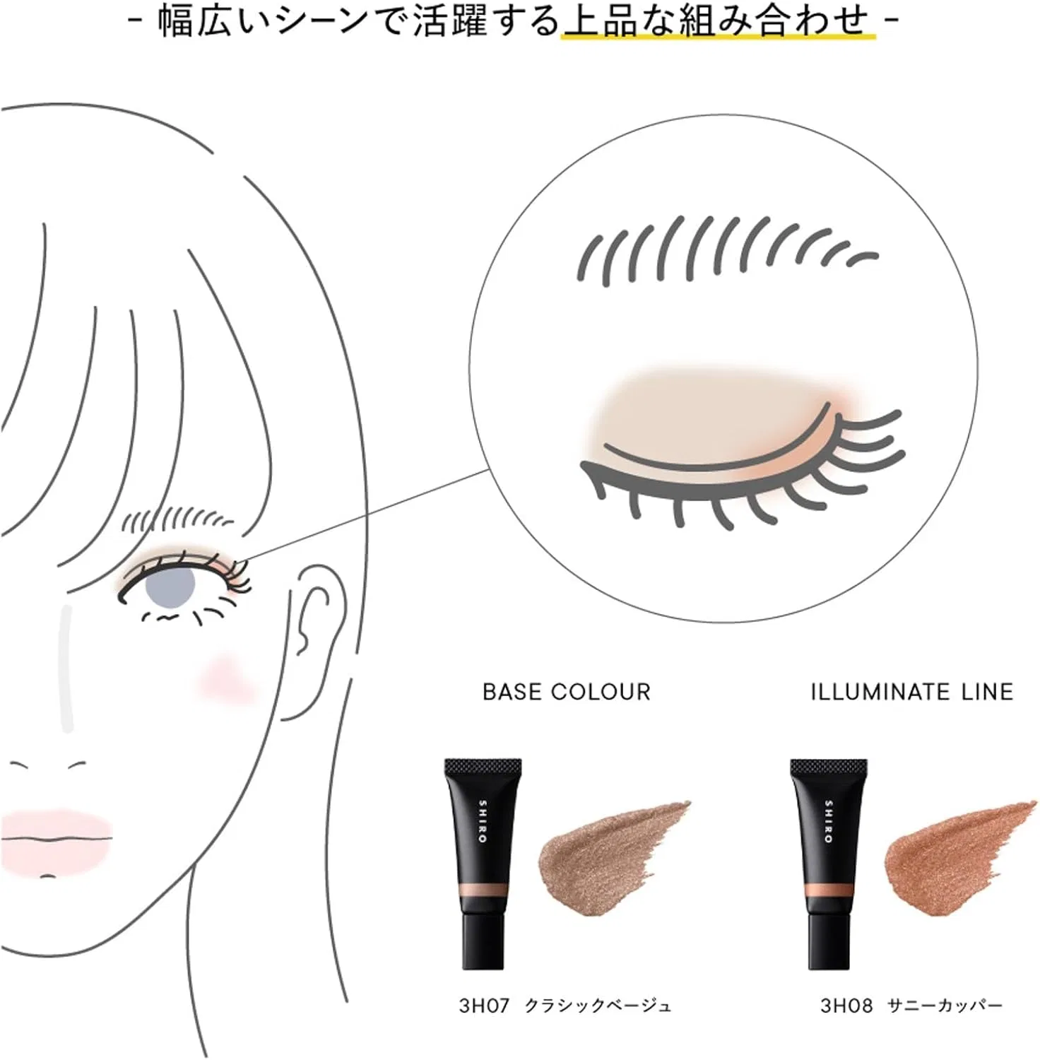 Кремовые тени для век Rice Bran Eye Shadow Cream, Sparkle Light, Shiro, 10 г — фото 4