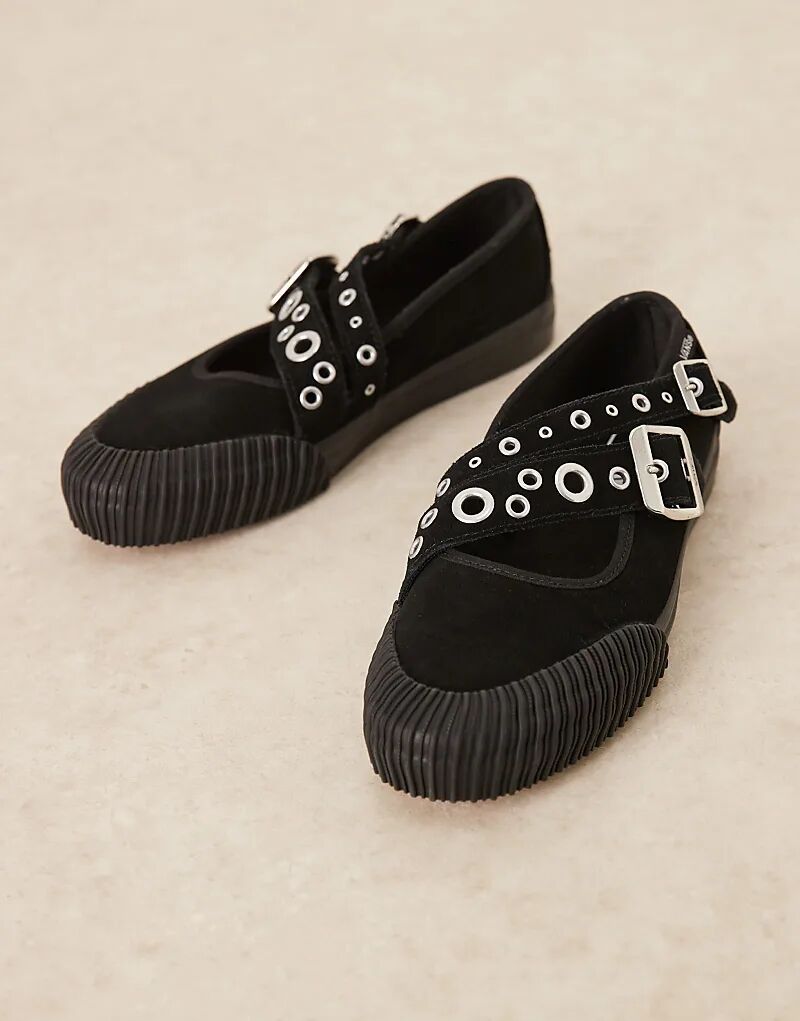 Балетки Vans Mary Jane с перекрестными ремешками и пряжками черного цвета — фото 2