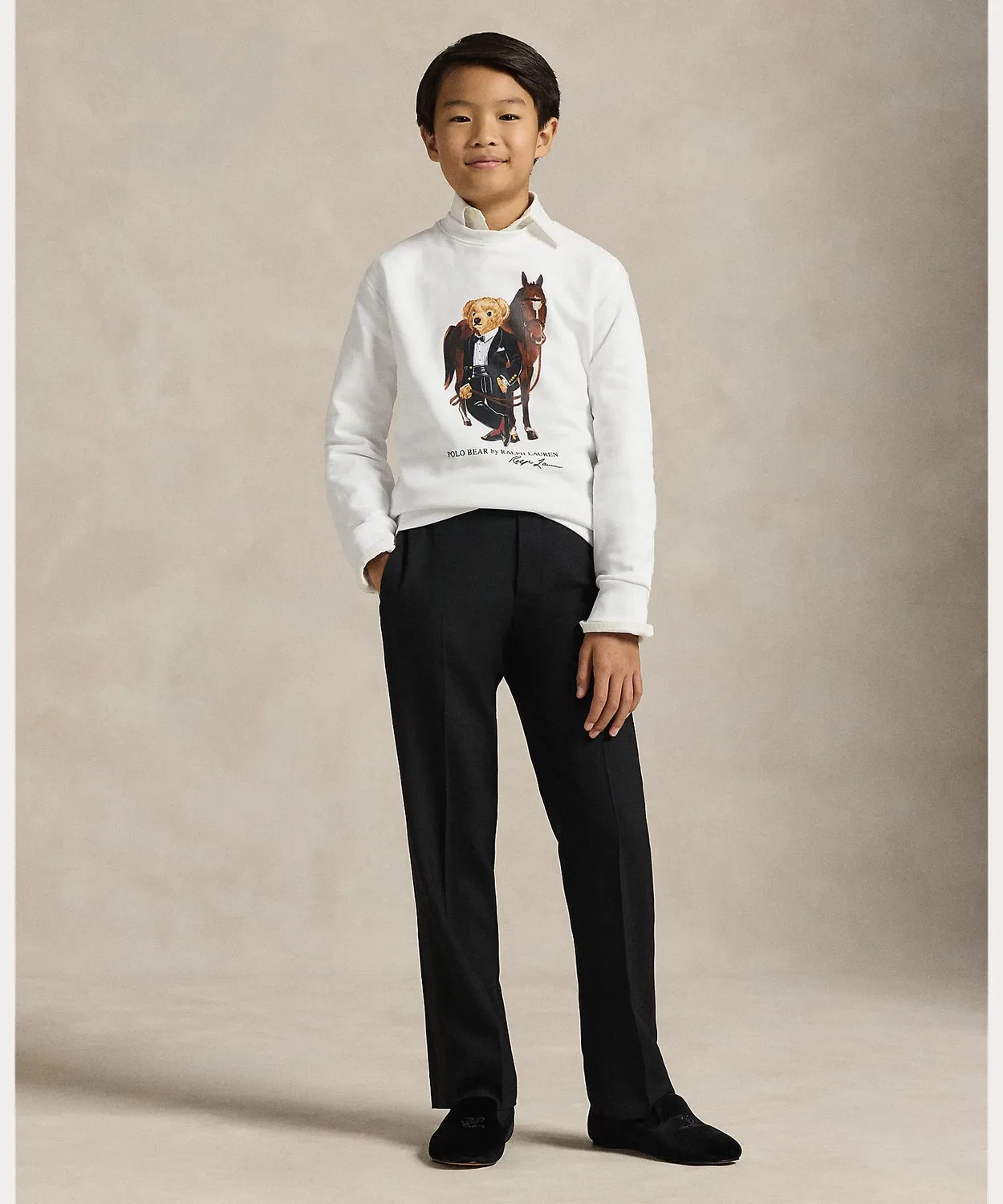 Свитшот с Polo Bear Ralph Lauren, хлопок, белый — фото 4