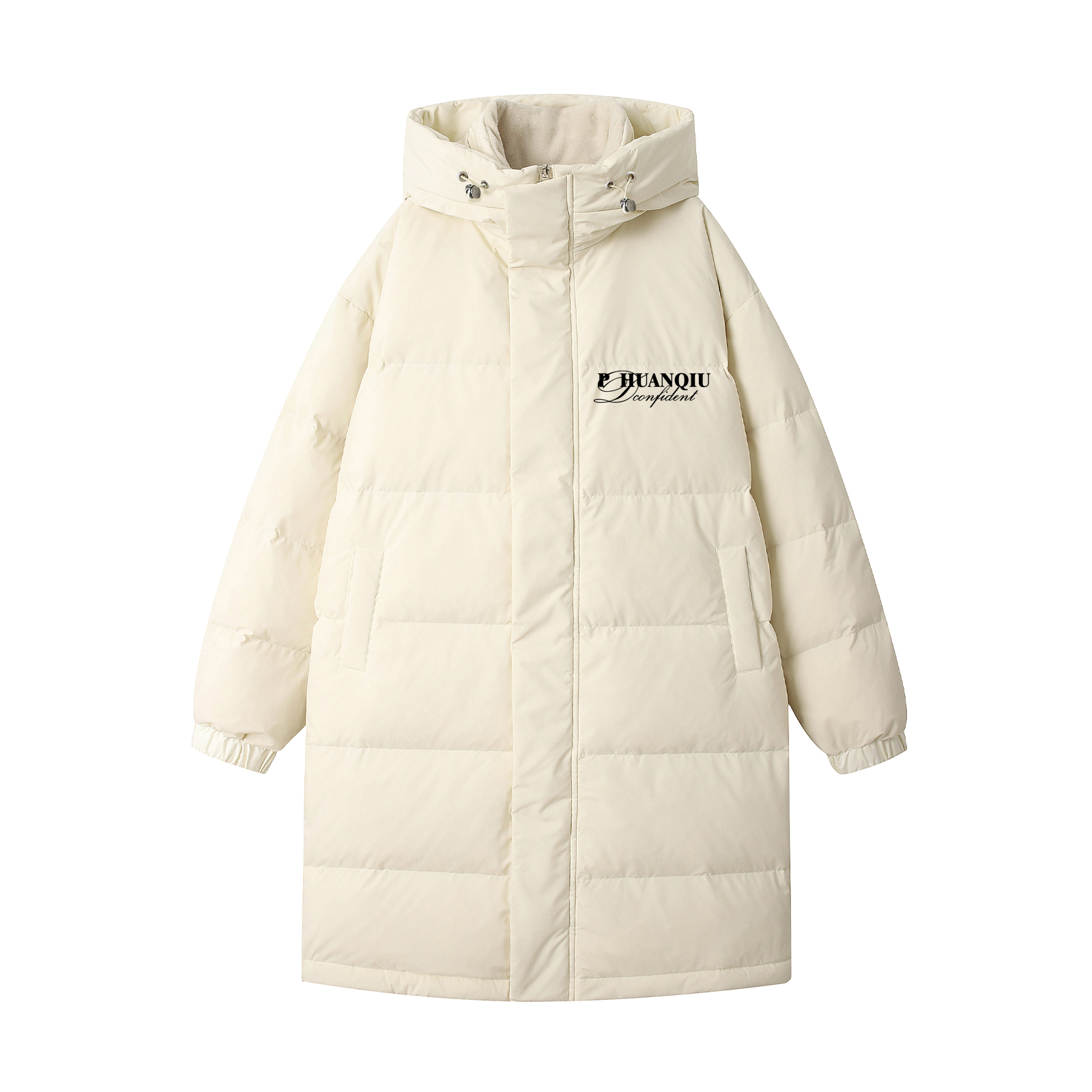 

Пуховик Unisex с капюшоном утепленный HUANQIU, бежевый оранжевый