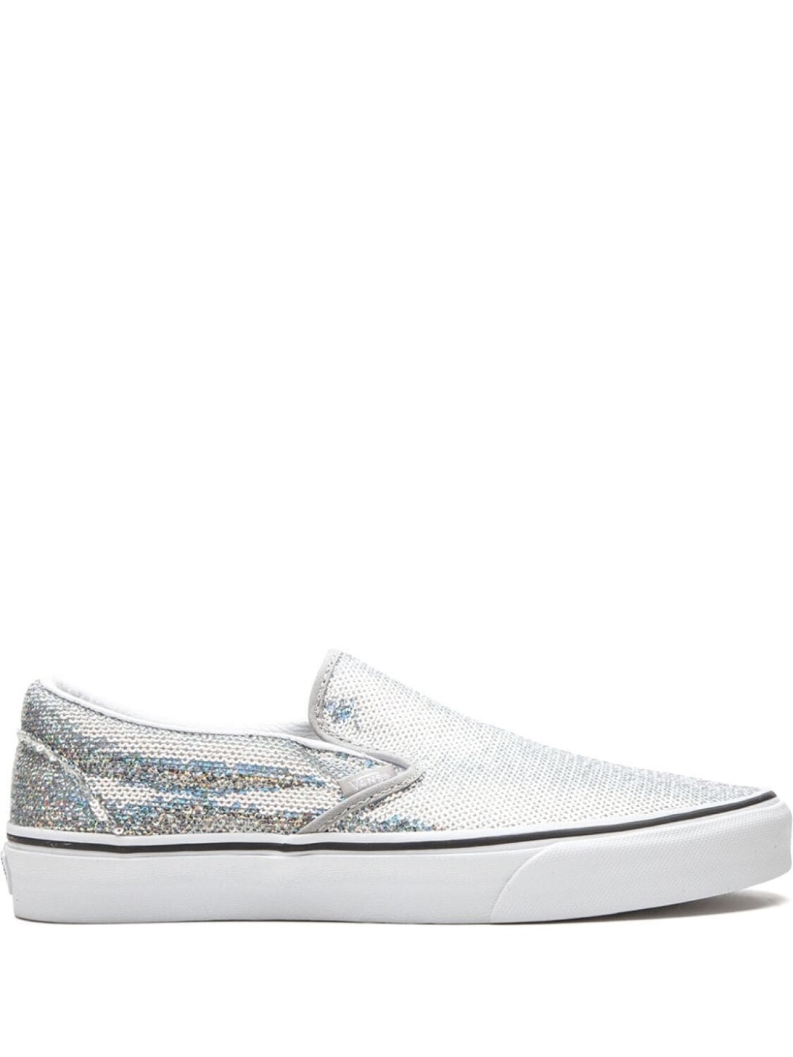 

Слипоны с эффектом металлик Vans, серебристый