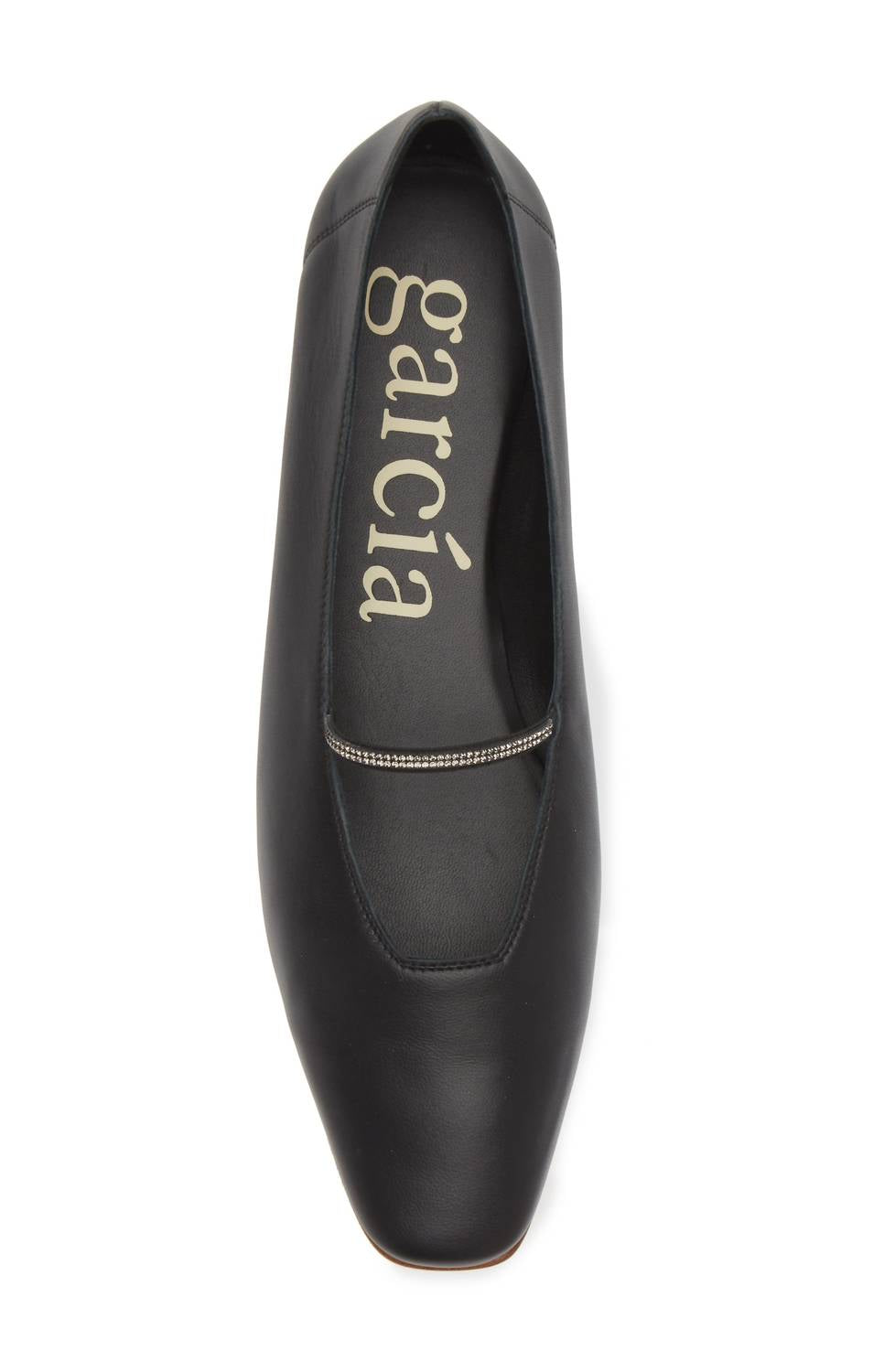 Женские балетки Tila Crystal Strap Leather Flat черного цвета Pedro Garcia — фото 3