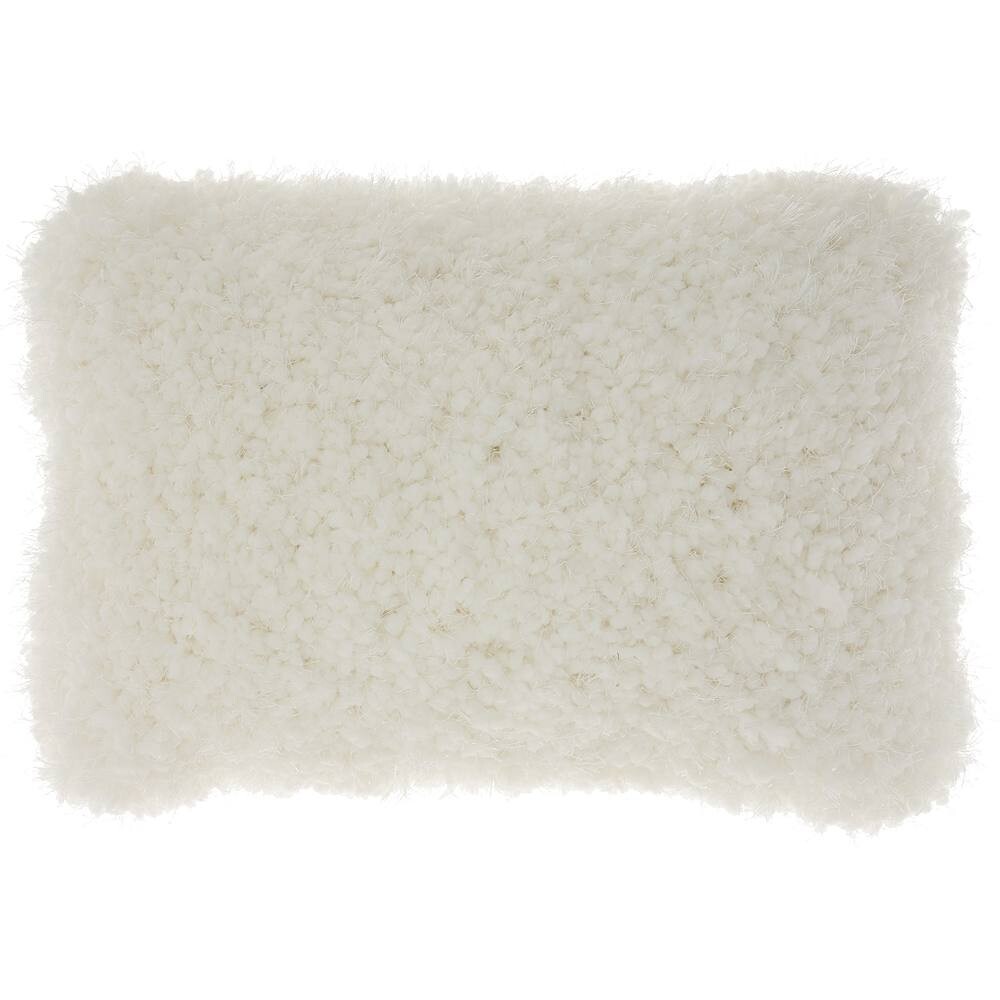 

Продолговатая декоративная подушка Mina Victory Lush Yarn Shag, белый