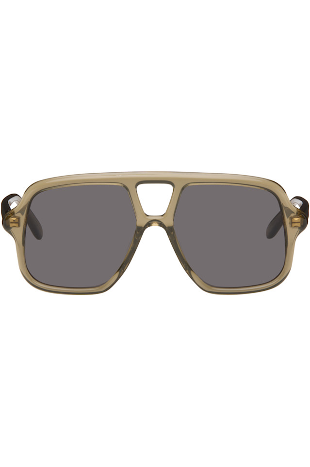 

Авиатор узкие солнцезащитные очки Loewe, зеленый