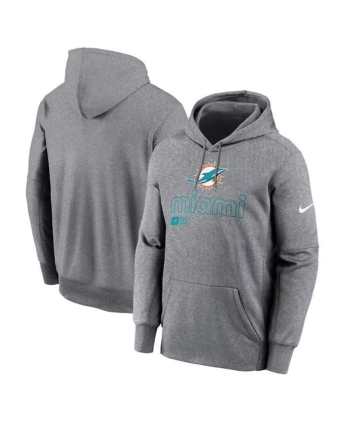 

Мужская серая худи с капюшоном Miami Dolphins Big Tall Performance Pullover Nike