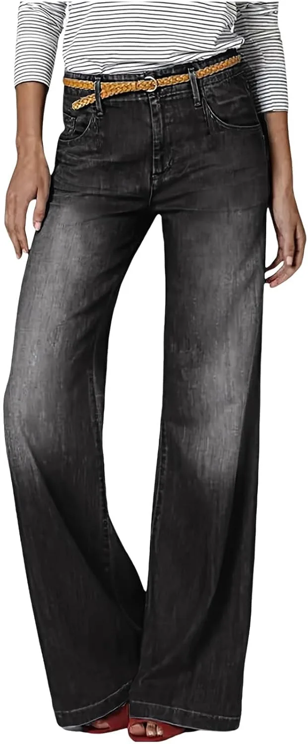 

Джинсы для женщин High Waisted Bootcut с эластичным поясом и эффектом контроля живота, Plus Size