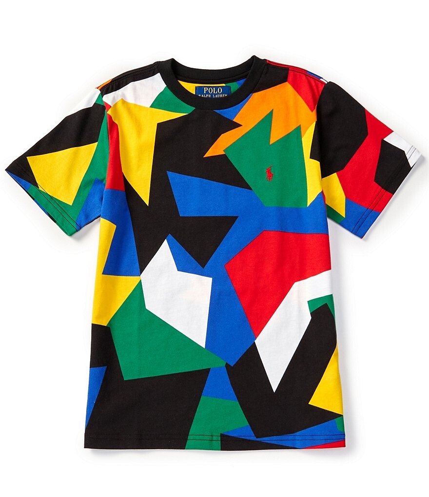 

Трикотажная футболка с короткими рукавами и абстрактным принтом Polo Ralph Lauren Big Boys 8–20, мультиколор