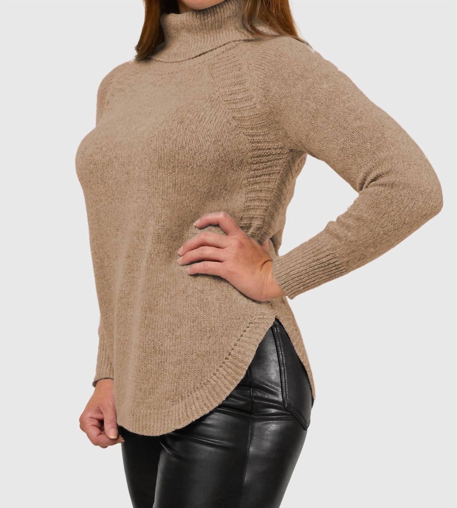 

Свитер Mossy Shirttail Cowl Neck в цвете Taupe Pine Apparel, серо-коричневый