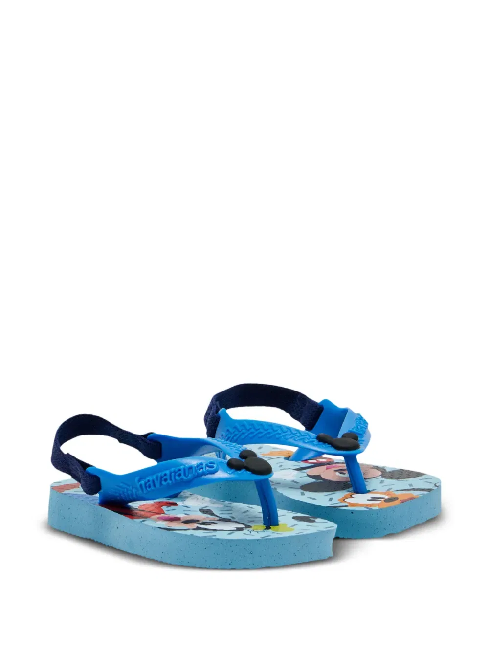 Шлепанцы с графическим принтом и эластичным ремешком Havaianas Kids, синий — фото 4