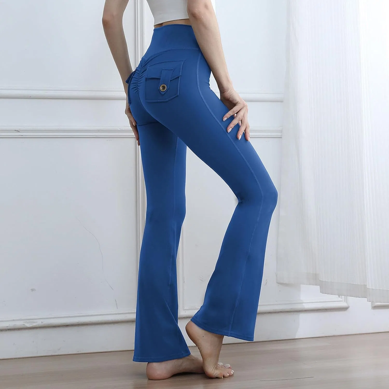 Женские брюки для йоги Flare, бренд Generic, цвет Deep Ultramarine Blue — фото 2