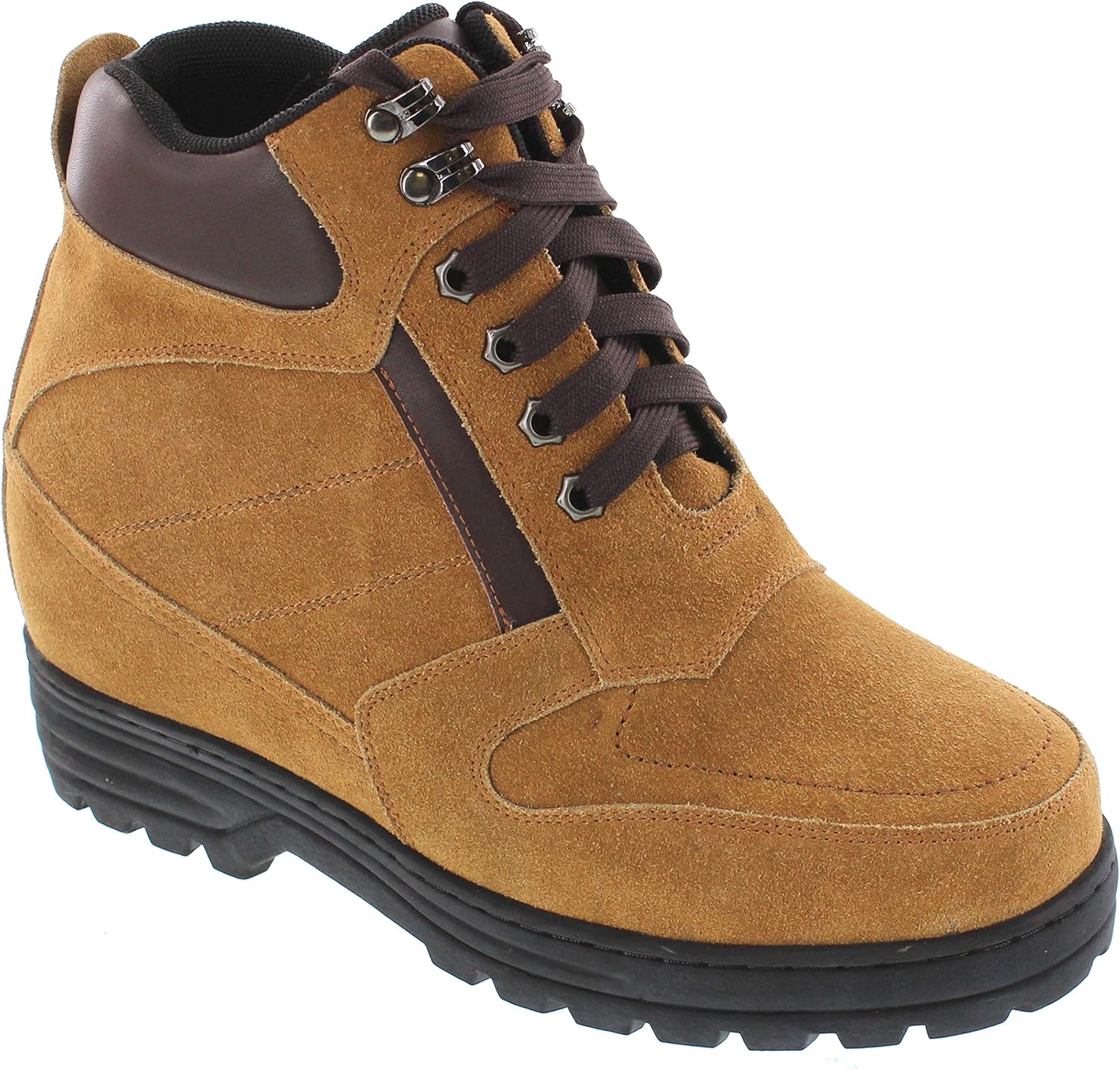 

Мужские невидимые ботинки-поднятые Calden - коричневые высокие ботинки из нубука на шнуровке с увеличением роста на 5,2 дюйма - модель K881803 - размер 9 D(M) US, коричневый