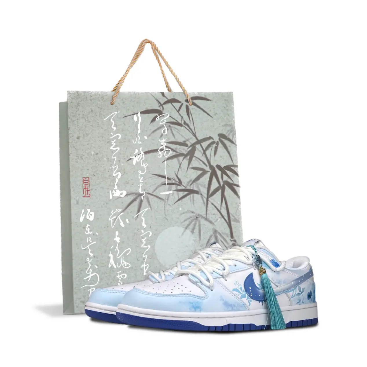 

Кроссовки Nike Dunk Skateboard Shoes Women's Low-Top Blue White, синий