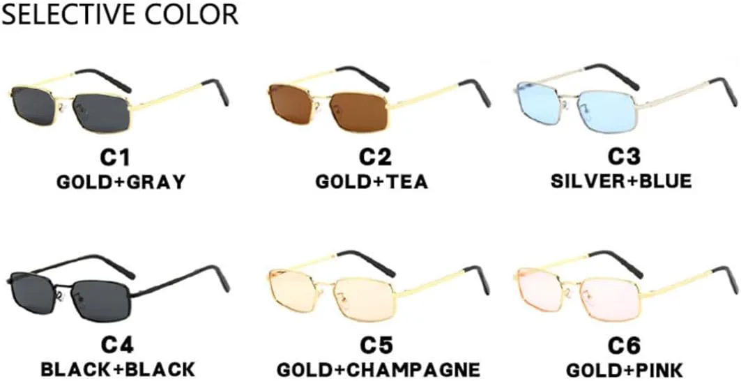 

Модные роскошные металлические солнцезащитные очки маленького размера для мужчин и женщин в винтажном стиле с защитой от УФ-излучения UV400 TOIPASTN, Gold Gray