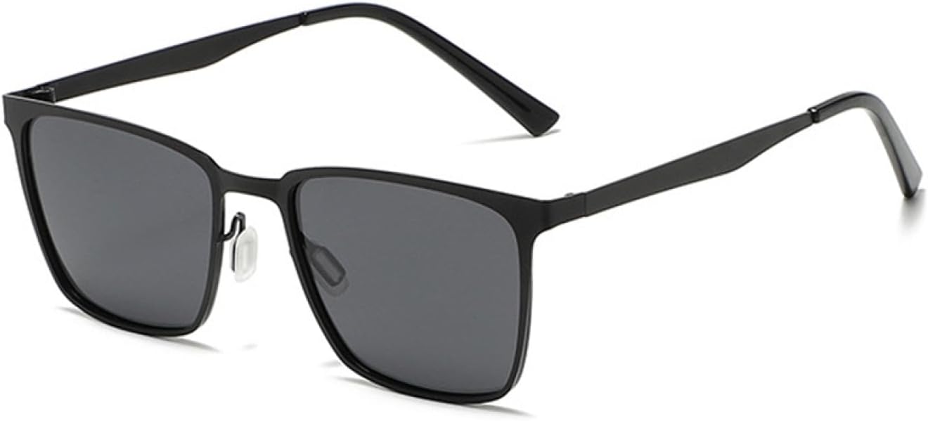 

Классические прямоугольные поляризованные солнцезащитные очки для мужчин, матово-черные, защита от УФ-излучения UV400, модные, с пружинным шарниром, для вождения VFDHN, 1