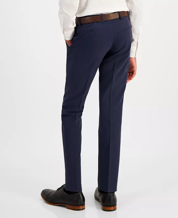 Брюки классические для мальчиков Big Boys Slim Fit, облегающие, с эластичной тканью, машинная стирка Kenneth Cole Reaction, синий — фото 2