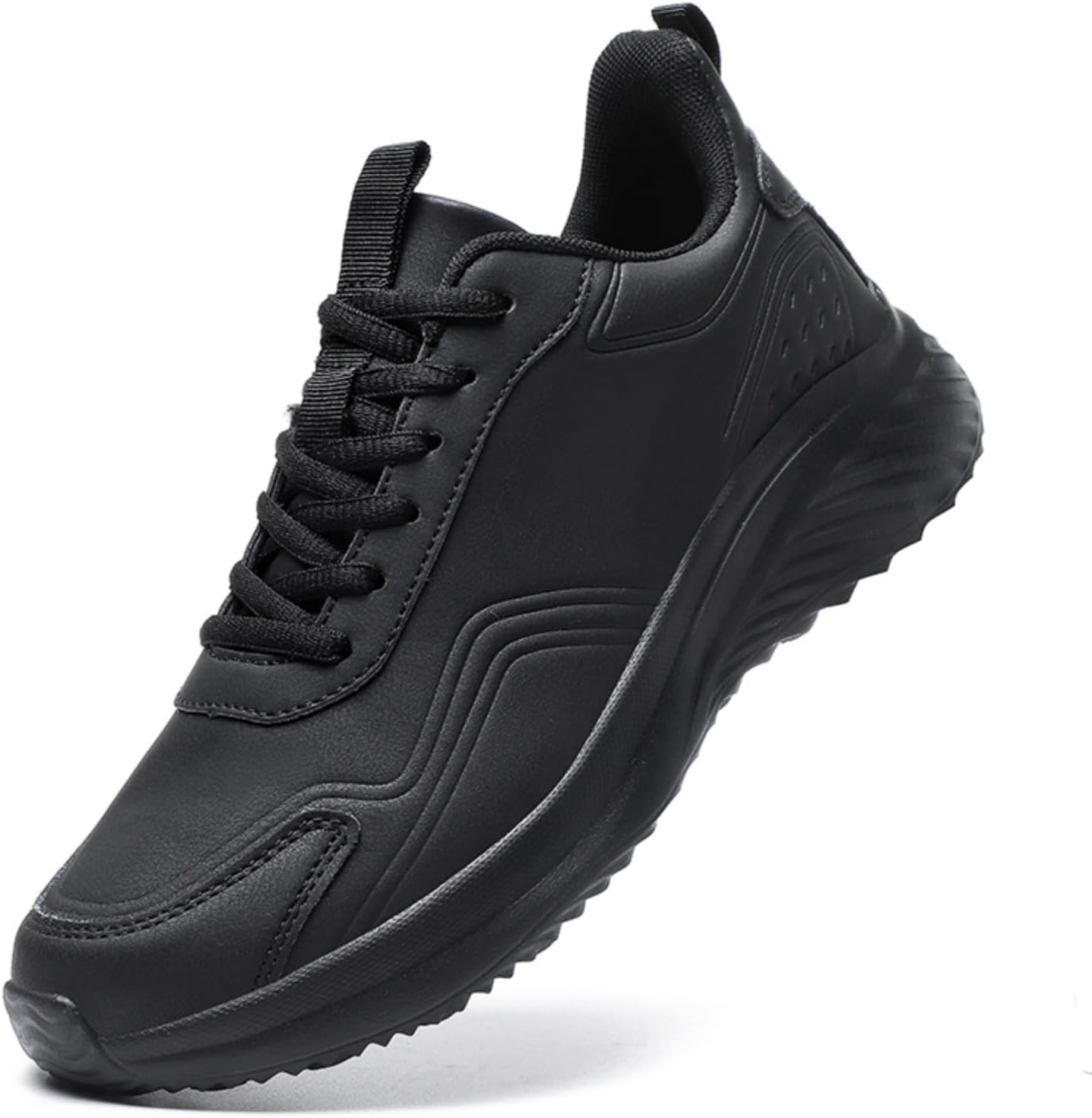 

Мужские повседневные кроссовки, дышащие, с амортизирующей подошвой, черная кожаная шнуровка, для комфорта в течение всего дня и легкого использования на улице Kelibasi